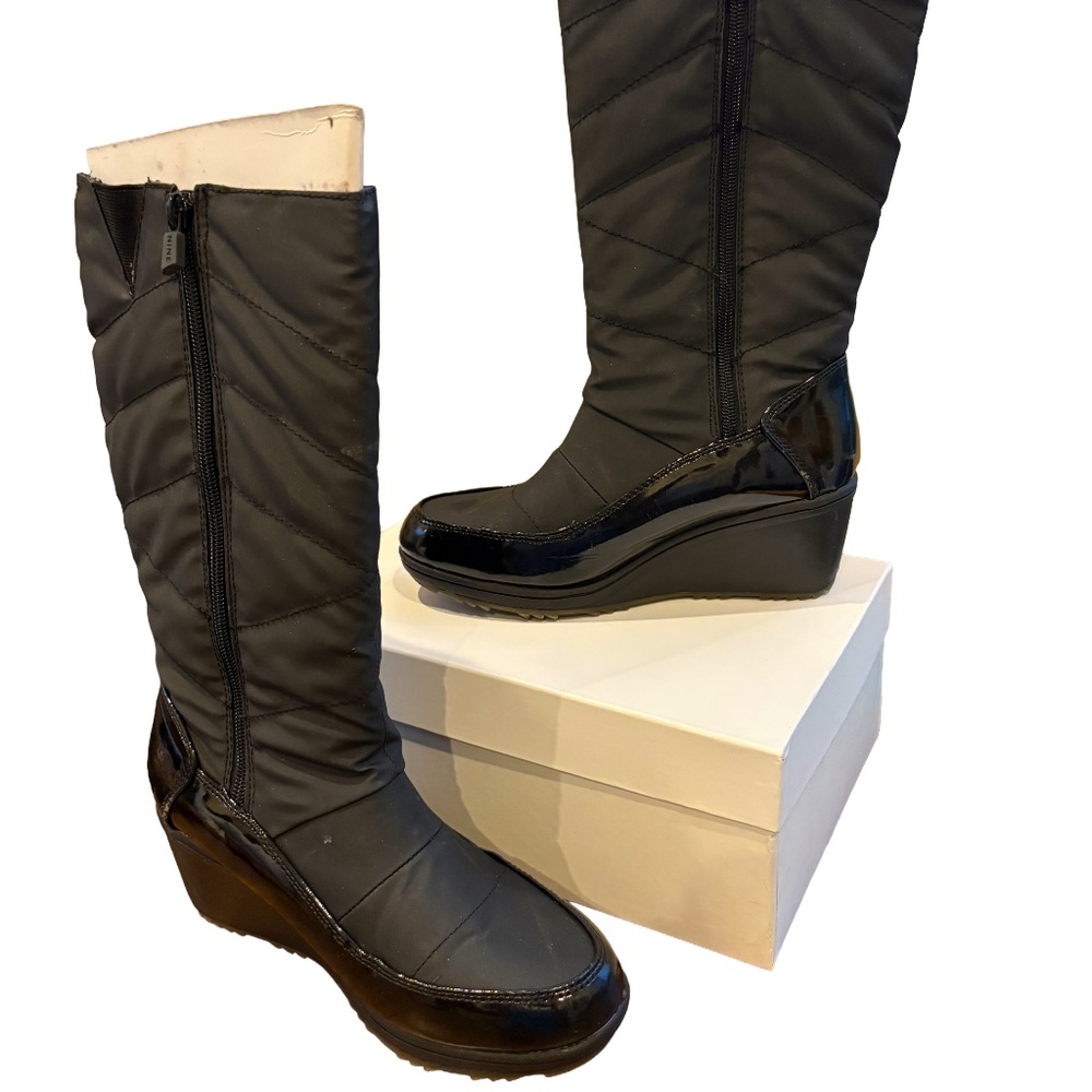 Nine West Quilted snow boots, sz 6, black